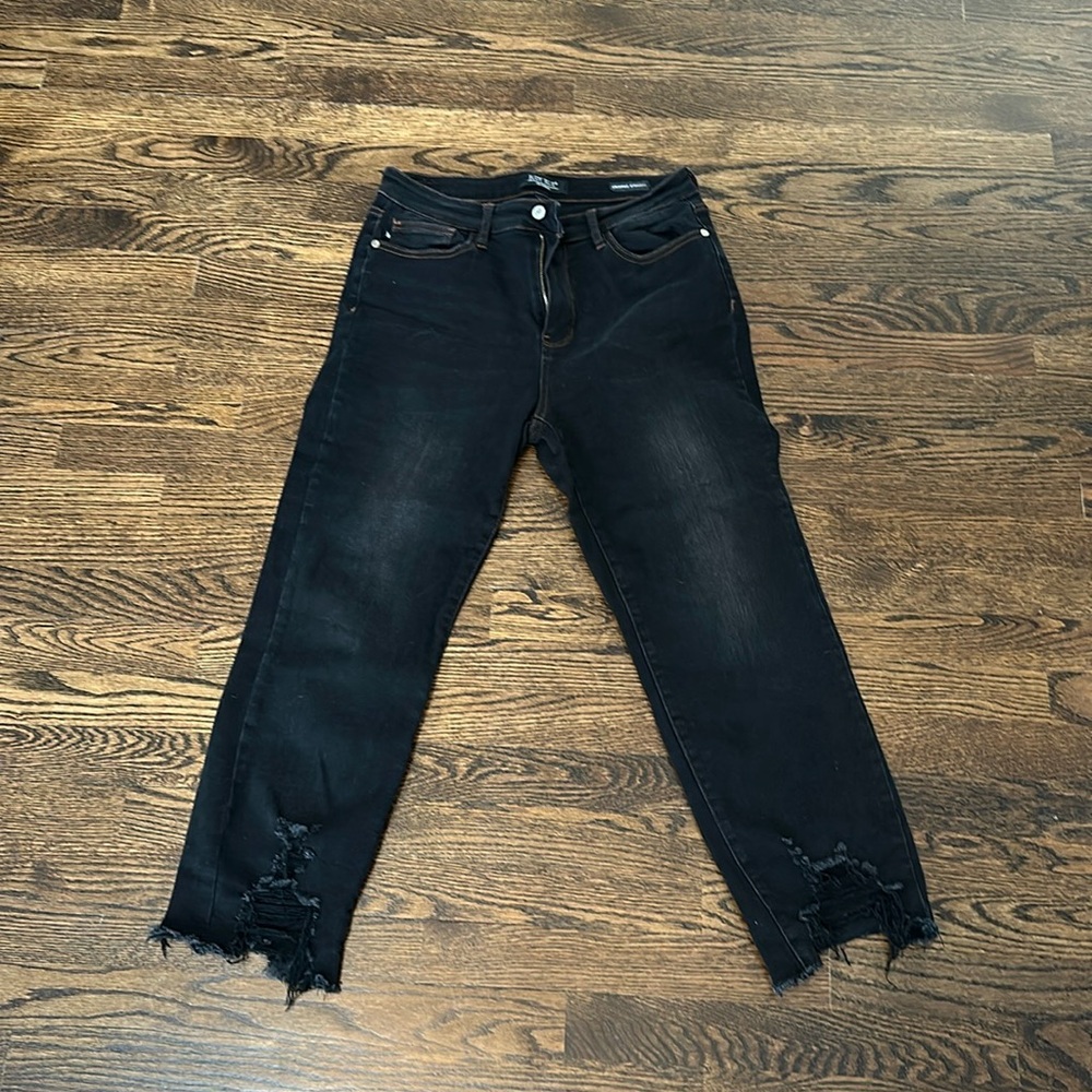 Black Judy blue Los Angeles, crop straight jeans